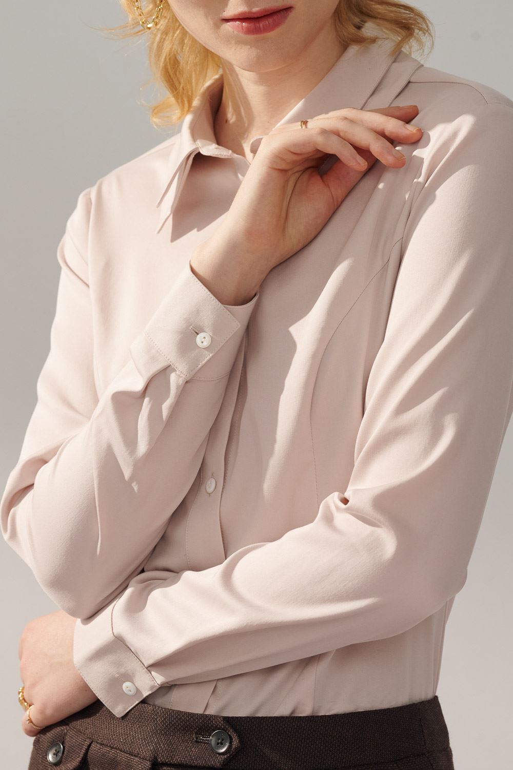 SST&C Mist Rose Pink Double Collar Slim Fit Shirt | 7562310005  (Outlet)_6