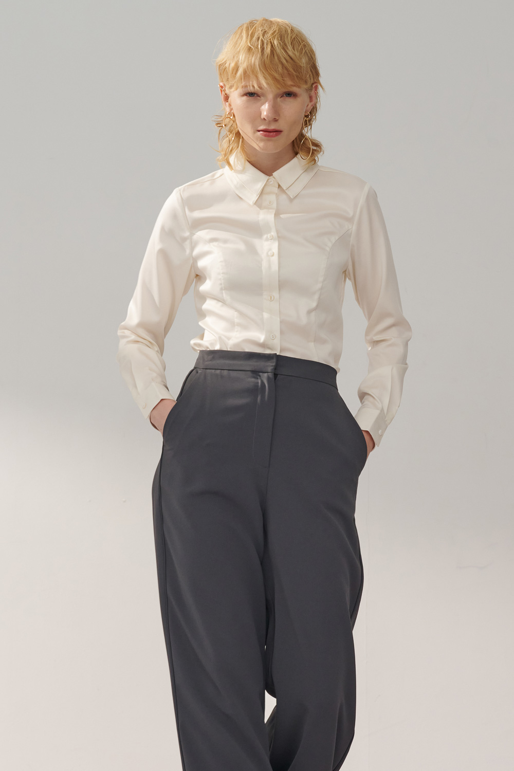 SST&C White Double Collar Slim Fit Shirt | 7562310004  (Outlet)_1