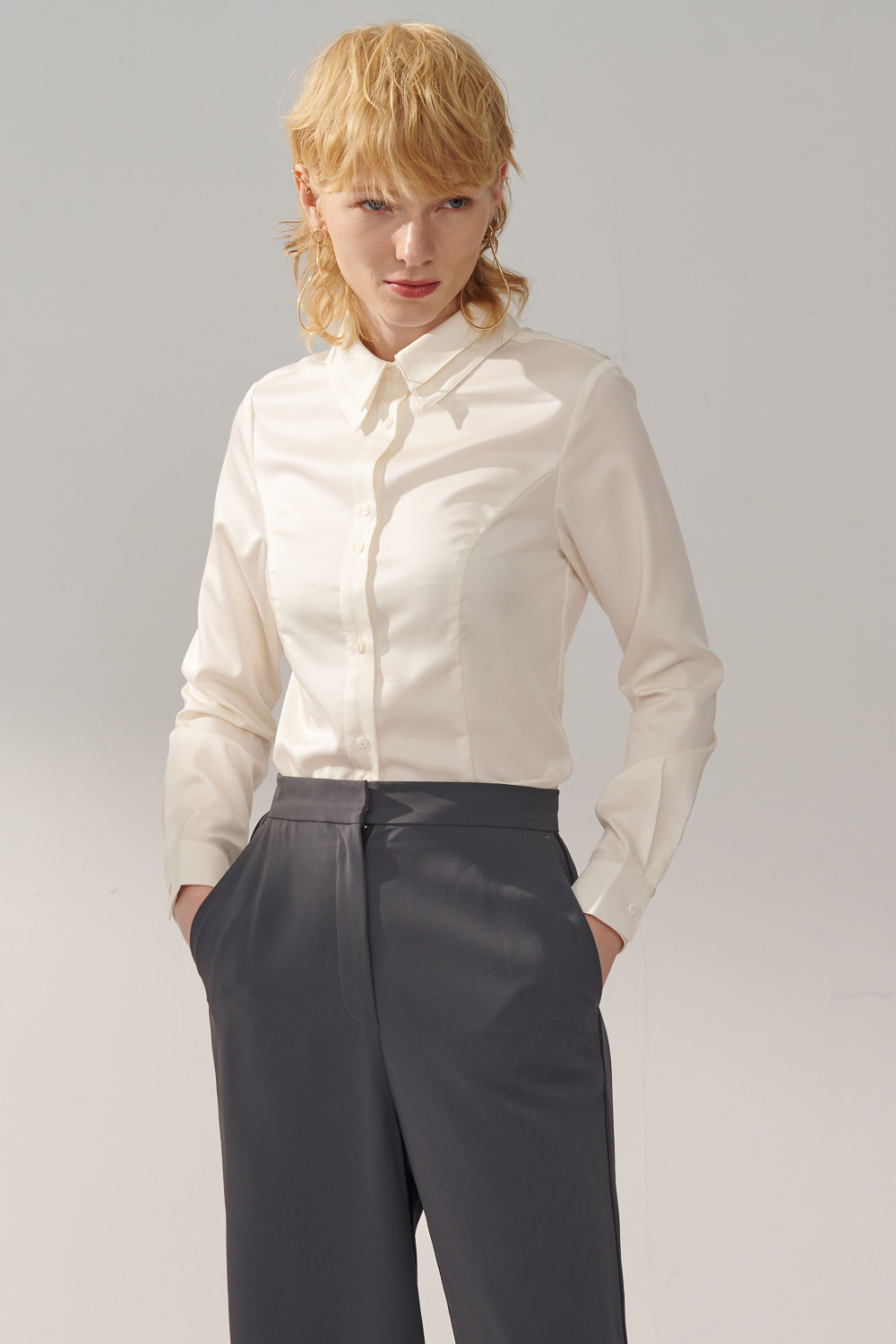 SST&C White Double Collar Slim Fit Shirt | 7562310004  (Outlet)_3