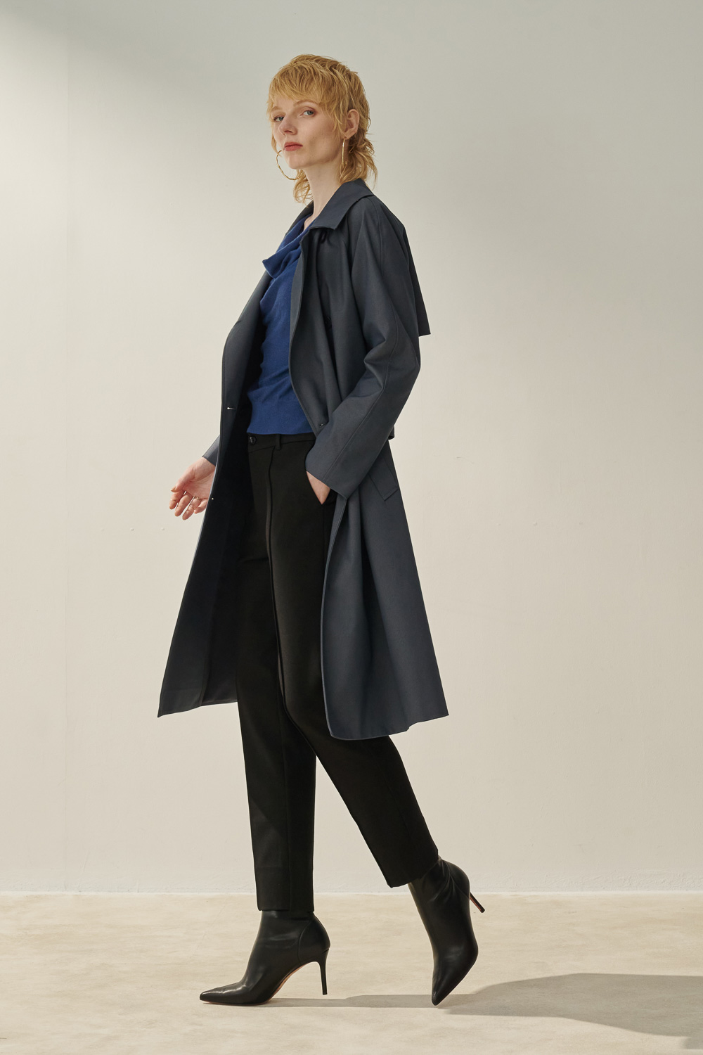 SST&C Simple Navy Blue Long Windbreaker | 8962310003  (Outlet)_2