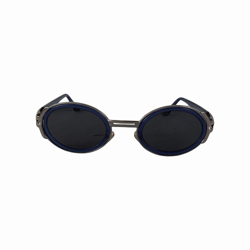 【環球桃園A8店】GIANNI VERSACE/太陽眼鏡//藍色圓框金屬墨鏡