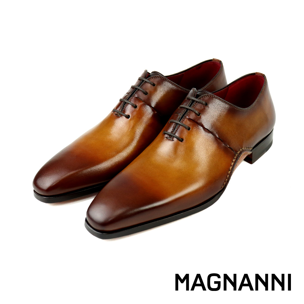 【MAGNANNI】西班牙雙色漸層綁帶牛津鞋  紅棕色(25242-CUE/TA)
