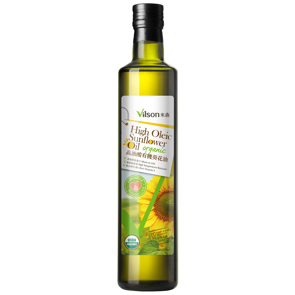 【米森 vilson】高油酸有機葵花油 (750ml)_0