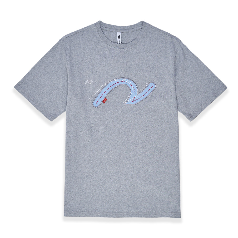 5th STREET｜男裝｜牛仔LOGO短袖T恤｜灰色