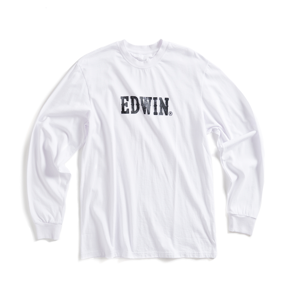EDWIN｜男裝｜仿舊立體印花薄長袖T恤