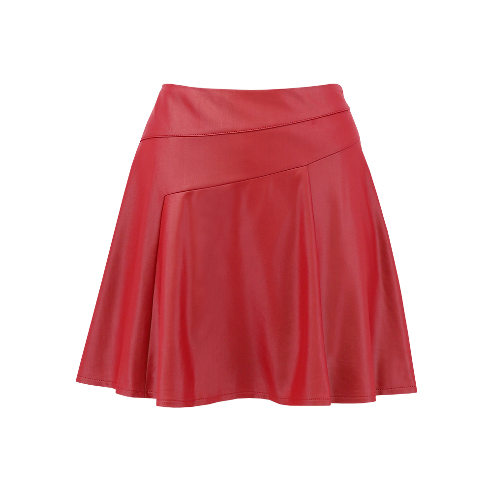 ILEY伊蕾 時髦紅覆膜短褲裙(紅色；M-XL)1234522401_4