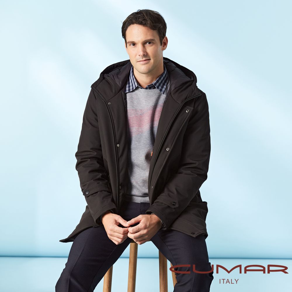 CUMAR 男裝秋冬連帽長版羽絨外套 / 239921