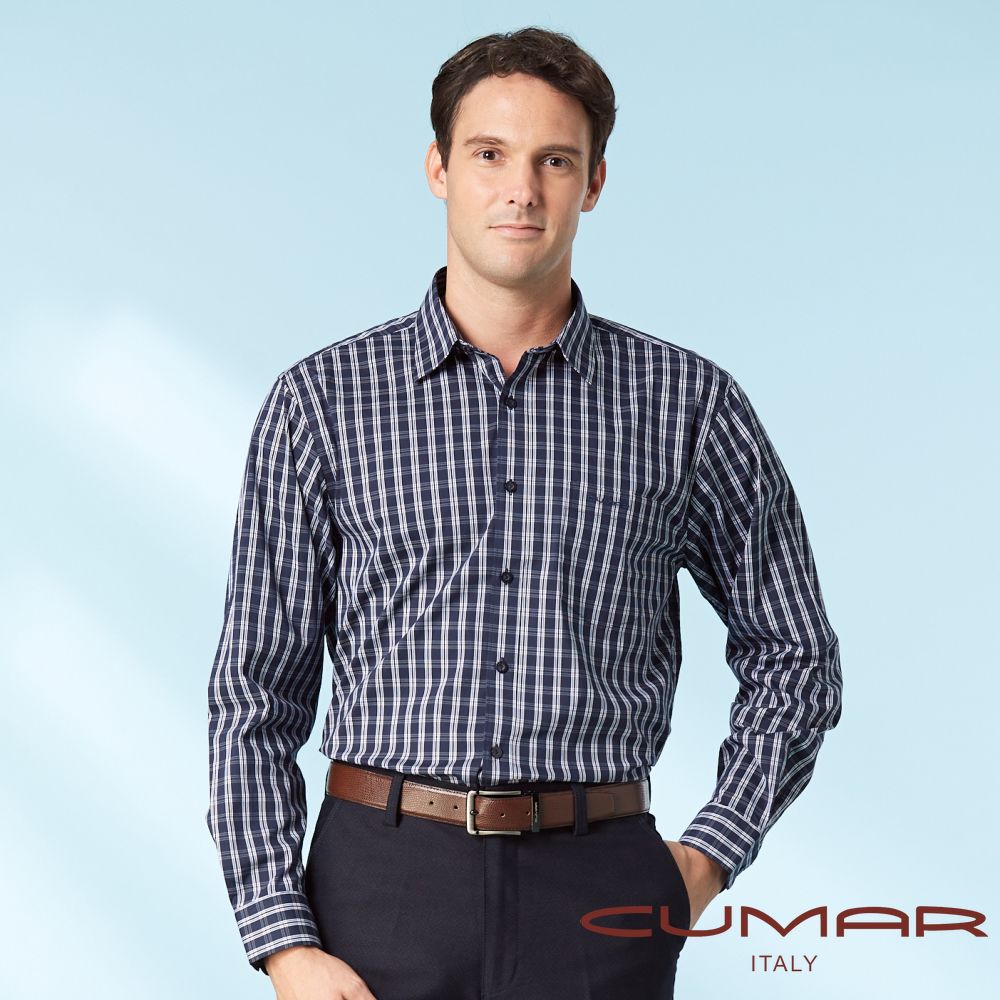 CUMAR 男裝長袖格紋襯衫 / 239304