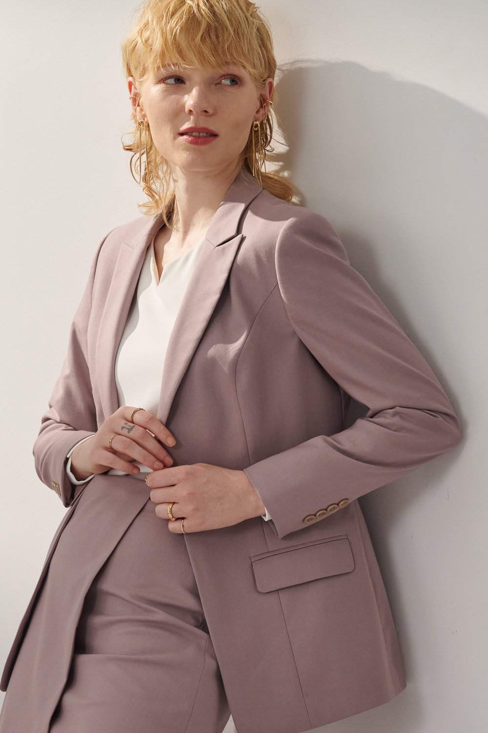 SST&C Matt Pink Sword Collar Suit Jacket | 7162311001  (Outlet)_1