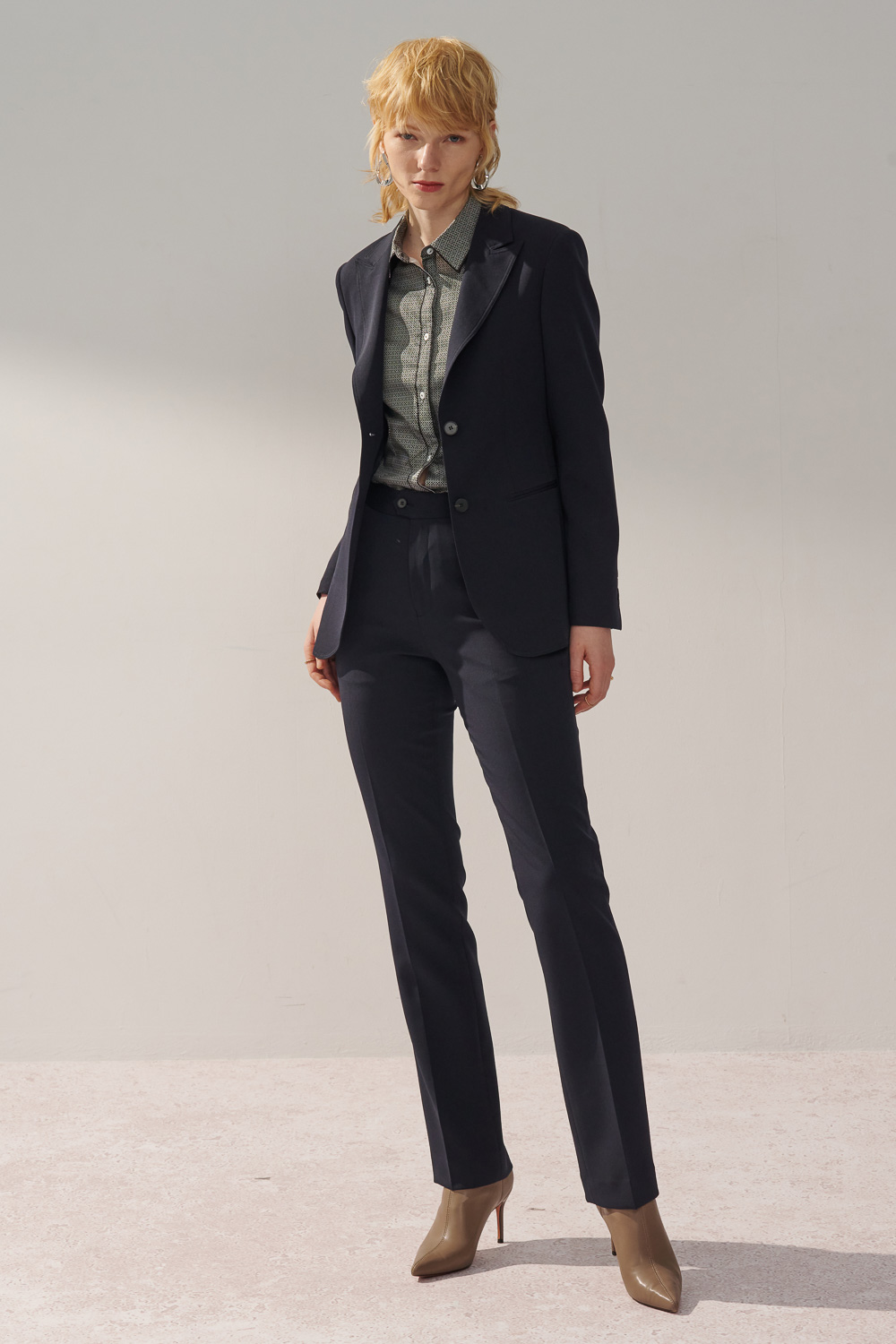 SST&C Navy Blue Sword Collar Suit Jacket | 7162311004  (Outlet)_3