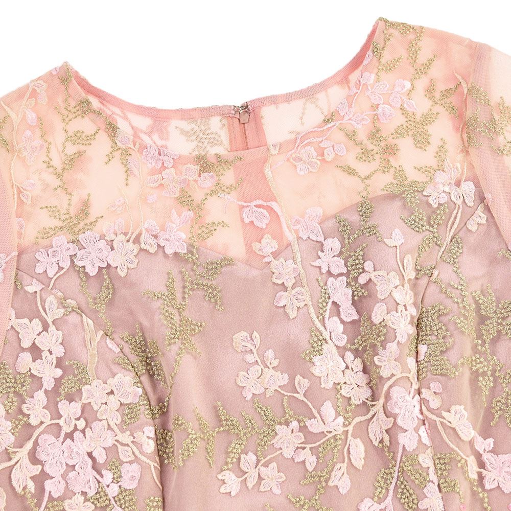 ILEY伊蕾 風雅花卉刺繡傘襬長洋裝(粉色；M-2L)1233167101_2