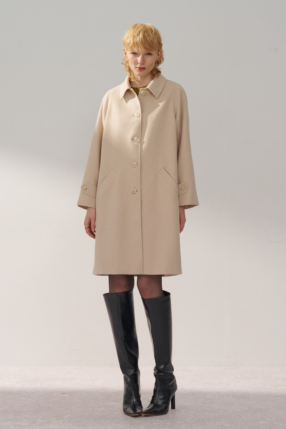 SST&C Light Khaki Lapel Coat | 8962311002  (Outlet)_0