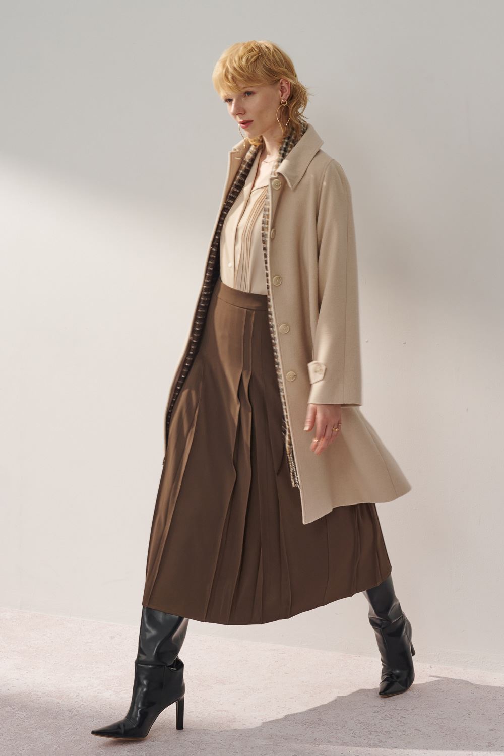 SST&C Light Khaki Lapel Coat | 8962311002  (Outlet)_3