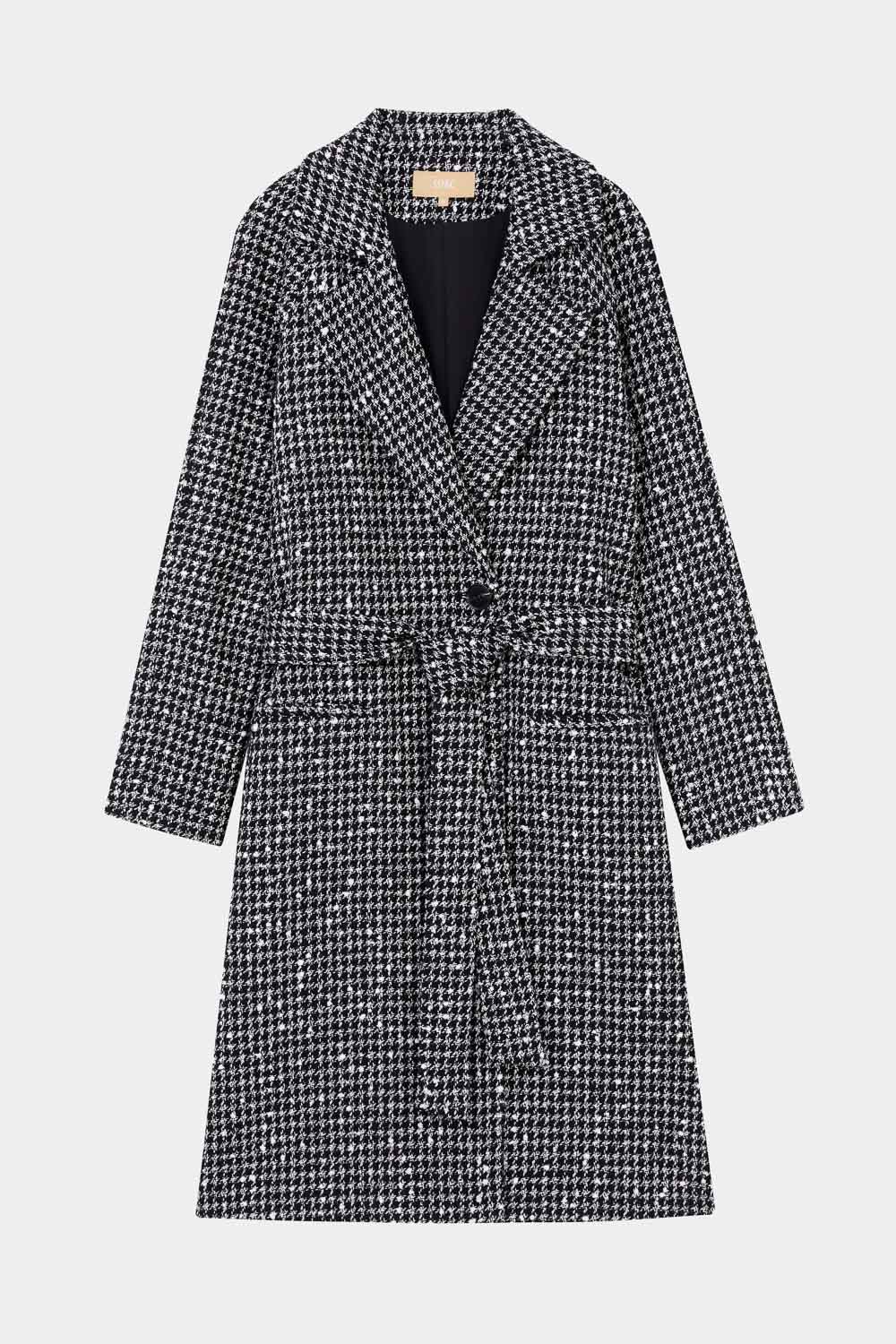 SST&C Dark Gray Houndstooth Lapel Wool Coat | 8962311003  (Outlet)_7