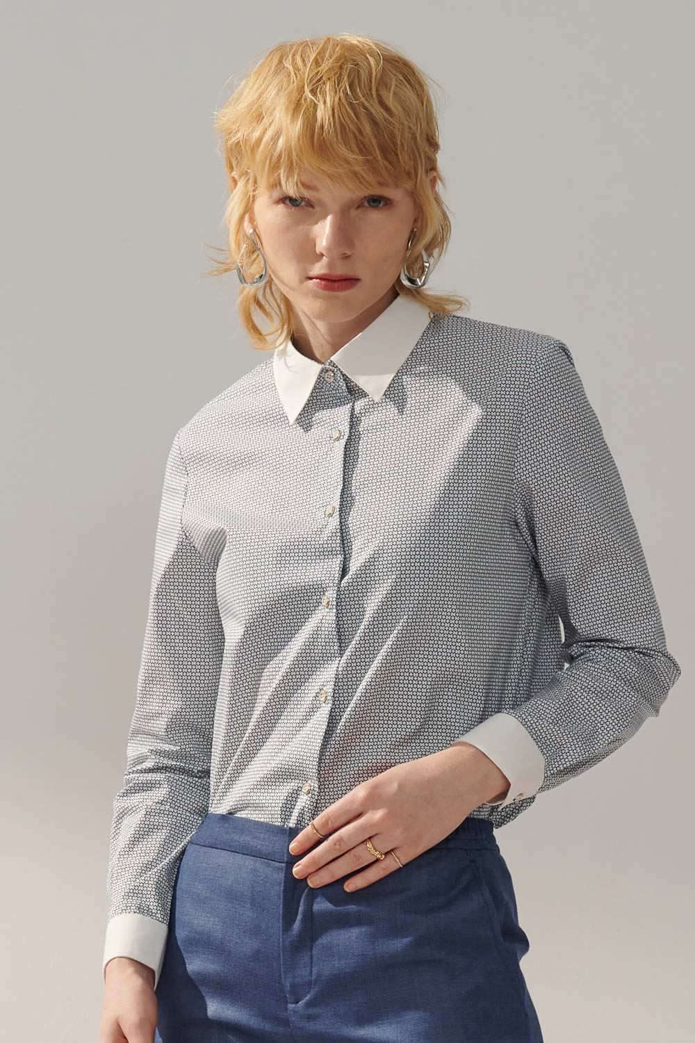 SST&C Geometric Print Straight Shirt | 7562311003  (Outlet)_0
