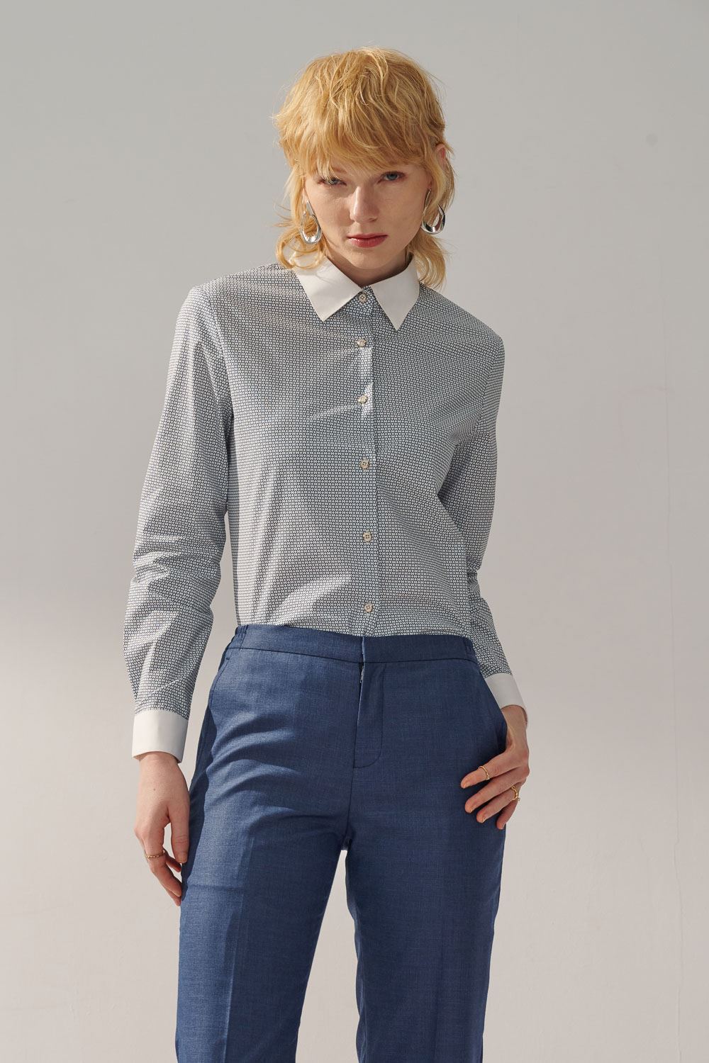 SST&C Geometric Print Straight Shirt | 7562311003  (Outlet)_1