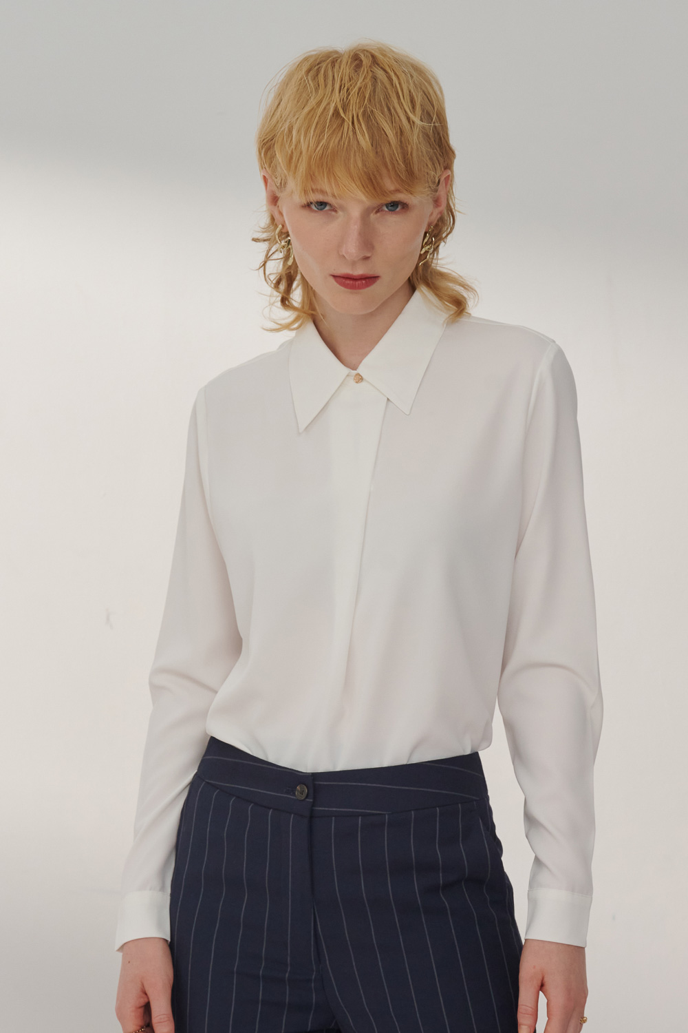 SST&C White Pleated Top | 7662311005  (Outlet)_0
