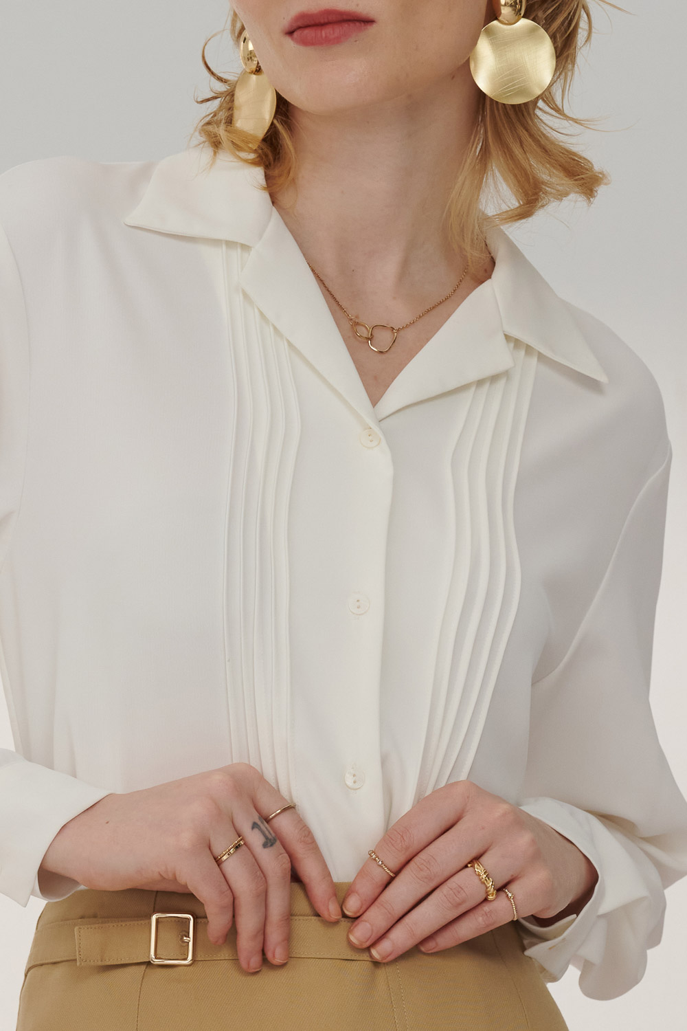 SST&C White Lapel Top | 7662311001  (Outlet)_3
