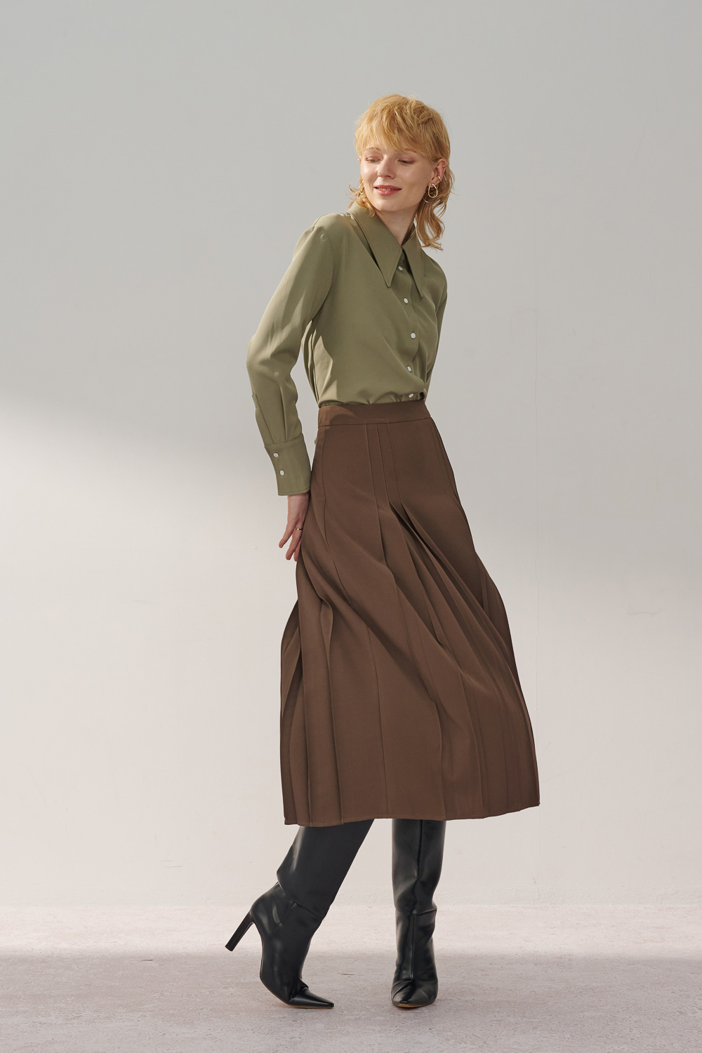 SST&C Avocado Green Thick Collared Top | 7662311007  (Outlet)_2