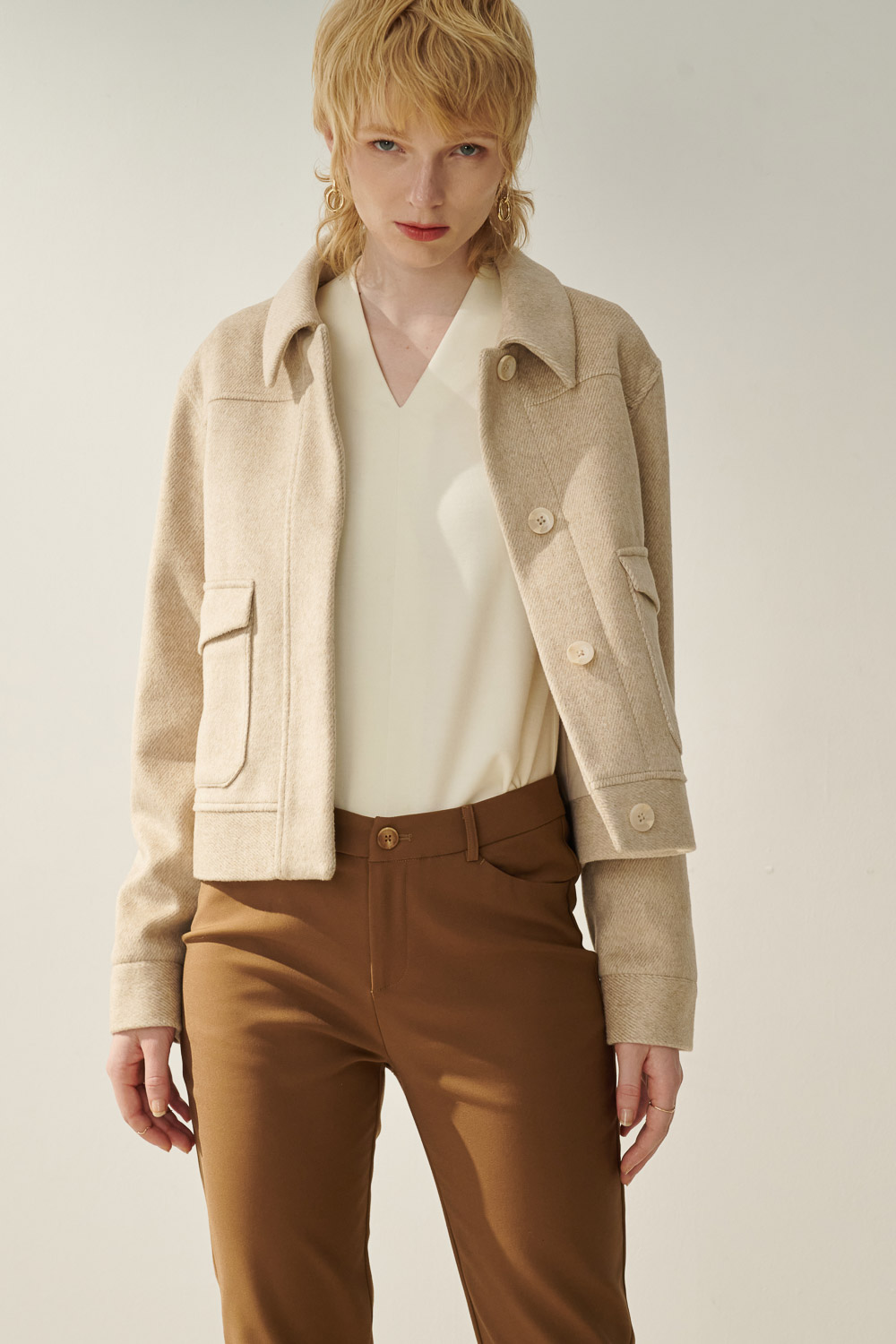 SST&C Copper Low-Rise Skinny Elastic Slim-Fit Trousers | 8262311001  (Outlet)_1