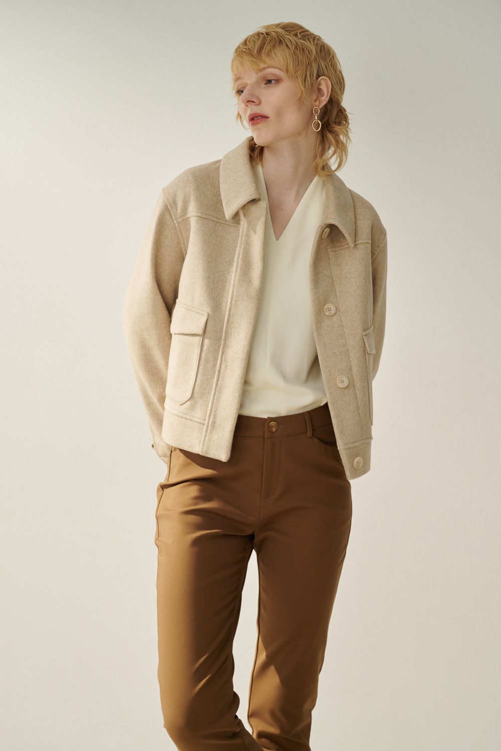 SST&C Copper Low-Rise Skinny Elastic Slim-Fit Trousers | 8262311001  (Outlet)_4