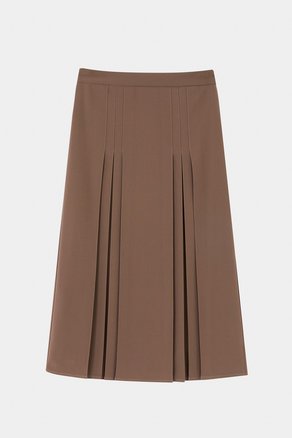 SST&C Gray Coffee Pleated Long Skirt | 8362311003  (Outlet)_7