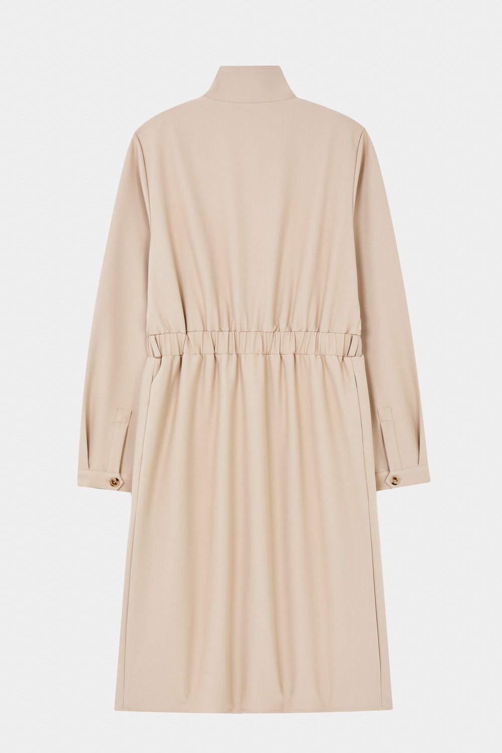 SST&C Khaki Stand Collar Half Placket Pocket Dress | 8562311001  (Outlet)_8