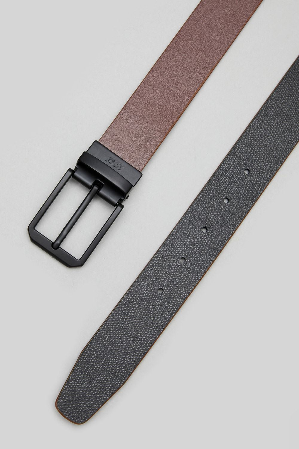 SST&C Walnut Brown & Black Wide Back Turn Pin Buckle Belt | 1712311002  (Outlet)_2
