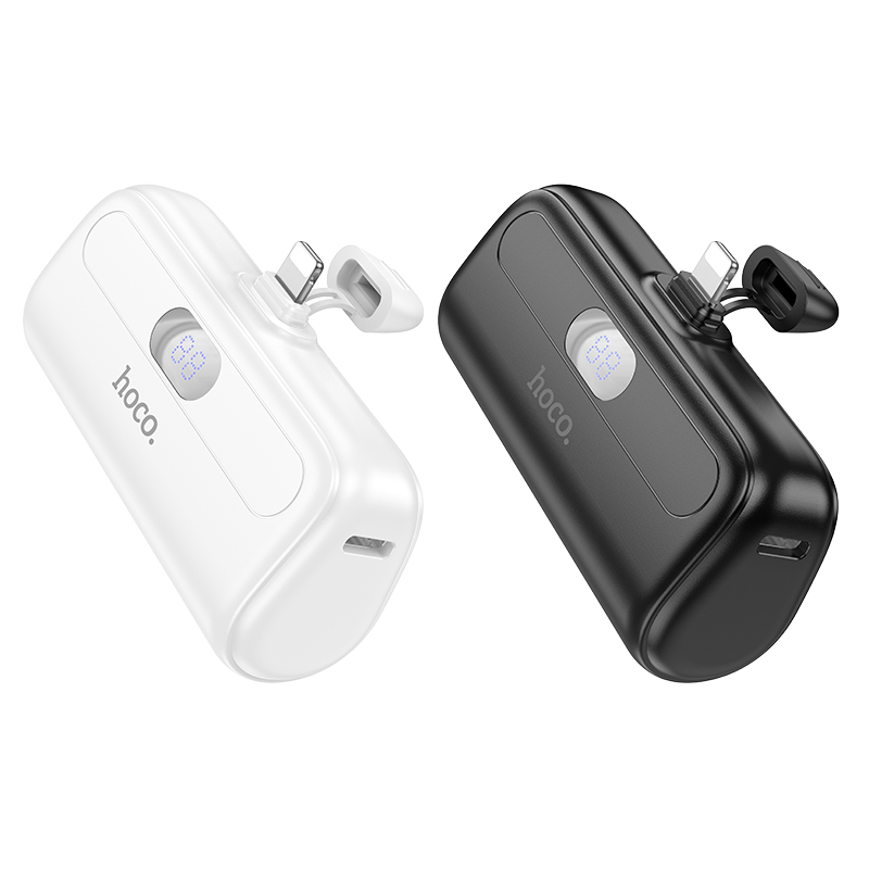 【hoco.浩酷】(5000mAh) J116 酷充口袋充數顯移動電源(iP) (黑色/白色)_0