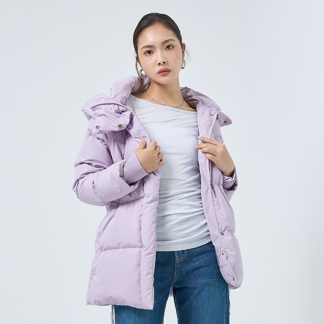 一穿秒溫暖高質量中長版羽絨外套(淡紫)-女_1
