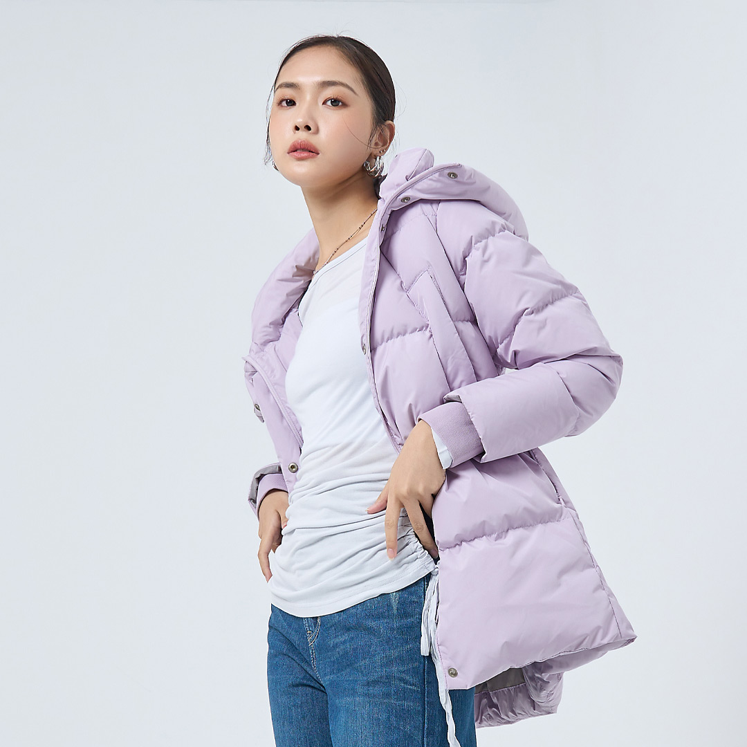 一穿秒溫暖高質量中長版羽絨外套(淡紫)-女_2