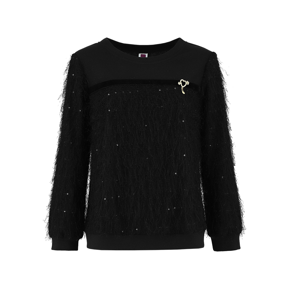 ILEY伊蕾 華麗派對流蘇亮片上衣(黑色；M-XL)1233441003_4