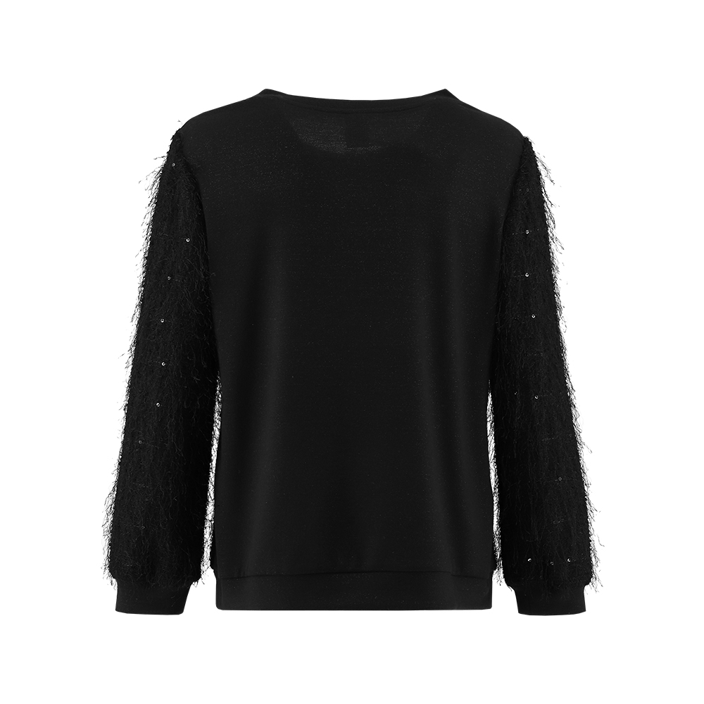 ILEY伊蕾 華麗派對流蘇亮片上衣(黑色；M-XL)1233441003_5