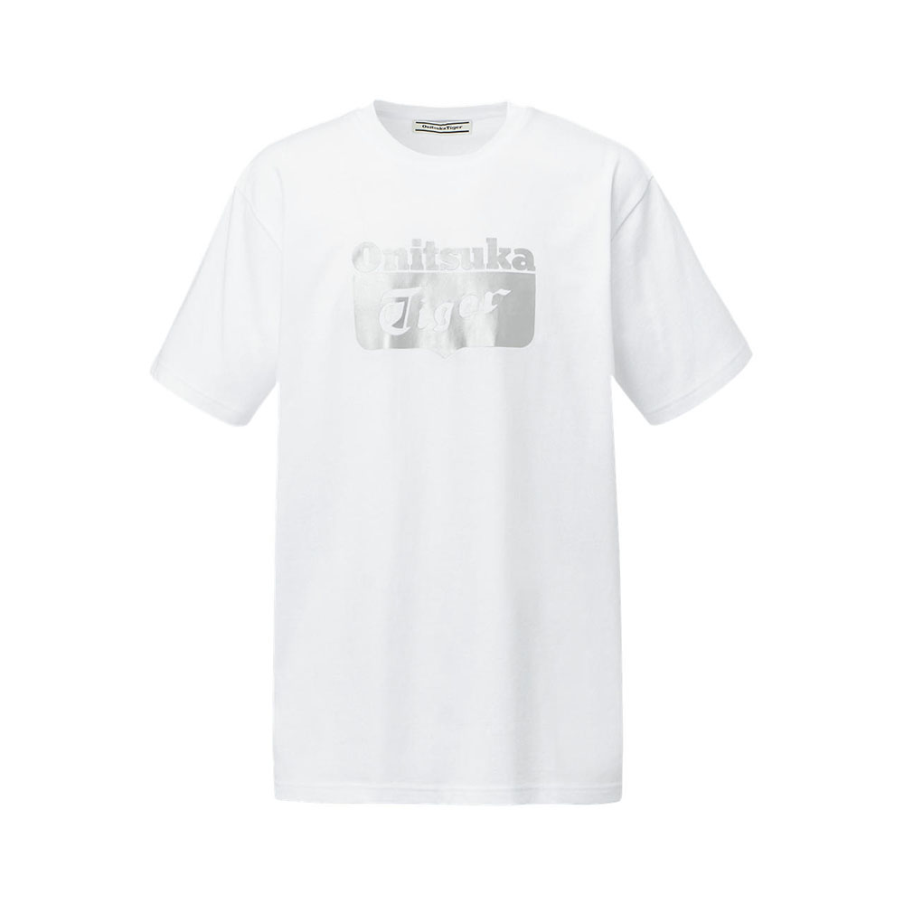 白底銀色 LOGO 短袖上衣｜2183B174-102_0