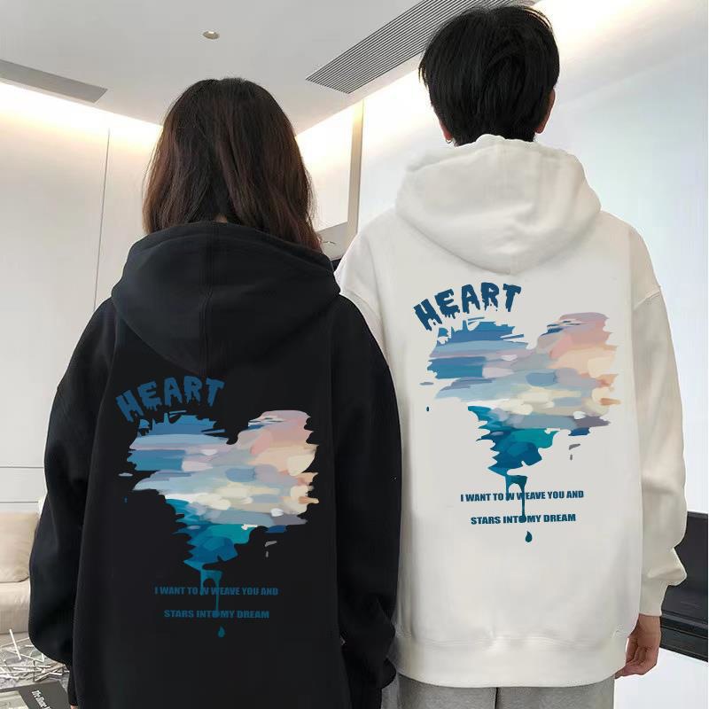 HEART心型油畫倒影情侶連帽T_0