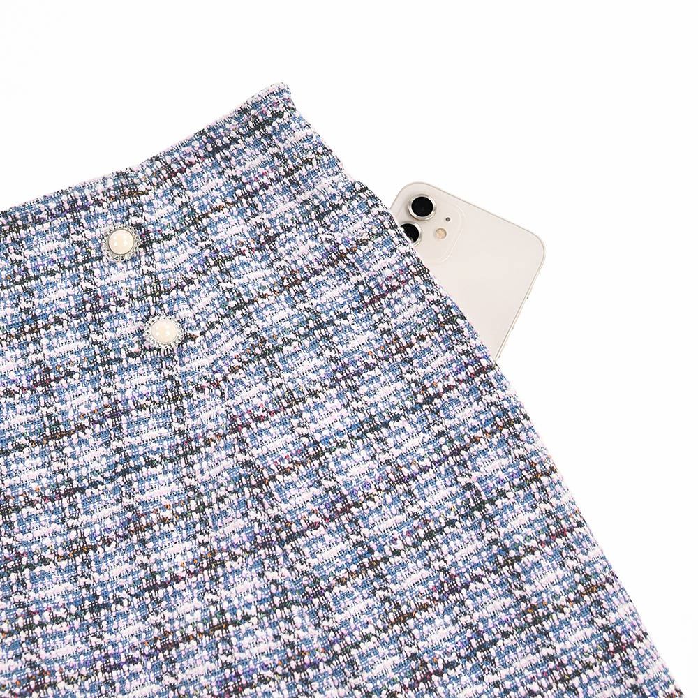 ILEY伊蕾 俏皮派對小香風花呢褲裙(紫色；M-XL)1234022420_2