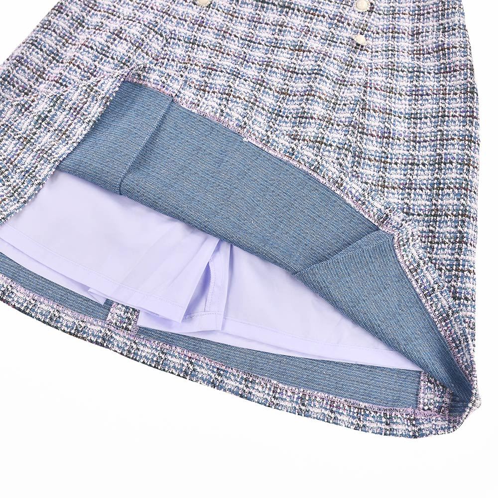 ILEY伊蕾 俏皮派對小香風花呢褲裙(紫色；M-XL)1234022420_3
