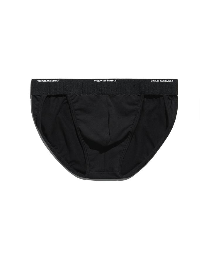 韓國 VISION ASSEMBLY 頂級棉高衩內著(黑色) Black Premium Cotton Sports Briefs_4