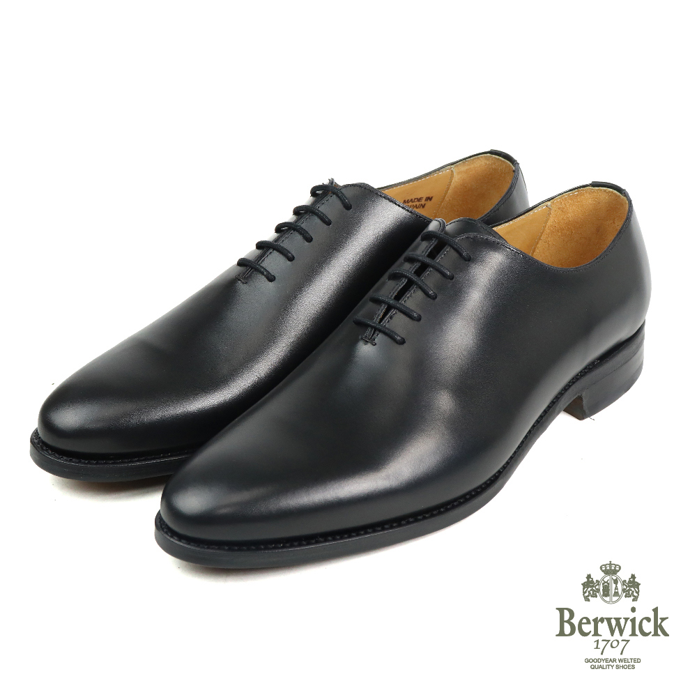 【Berwick】西班牙全素面簡約質感牛津鞋  黑色(B5216-BL)