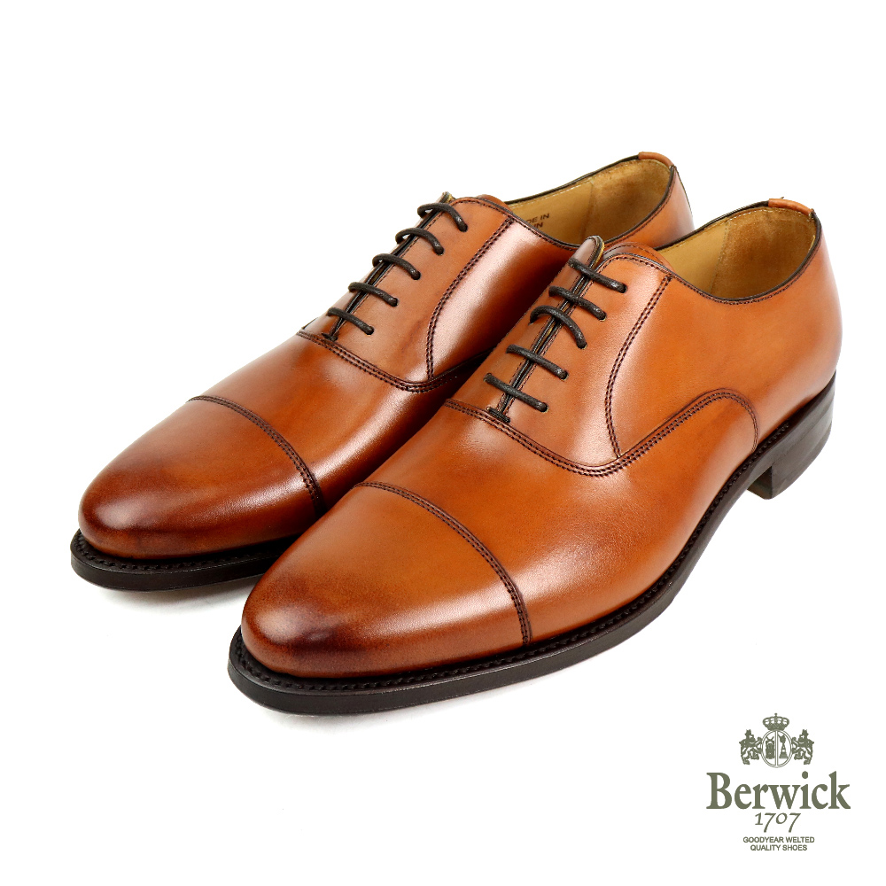 【Berwick】西班牙手工素面刷色橫式牛津鞋  棕色(B5217-CUE)