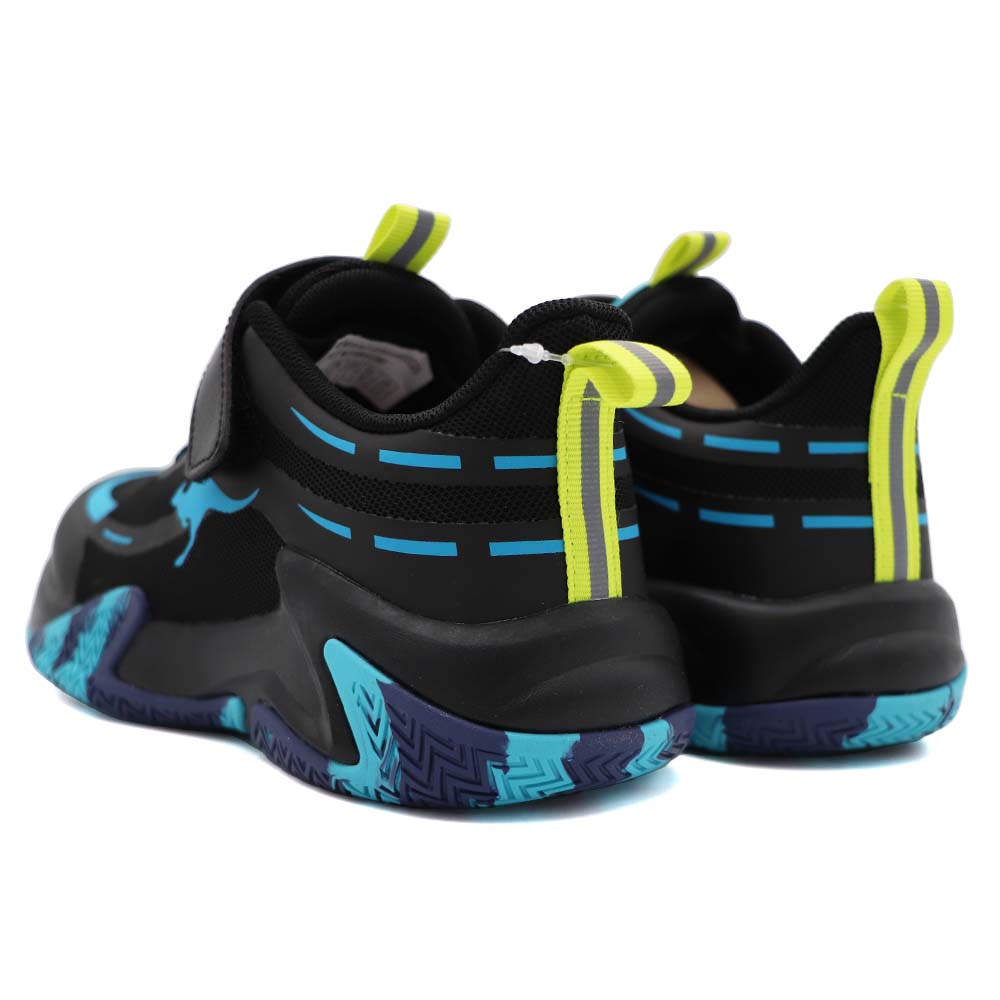 KangaROOS 美國袋鼠 透氣機能鞋墊 魔鬼氈 運動鞋 中大童 黑藍 R9931 (KK41290)_3