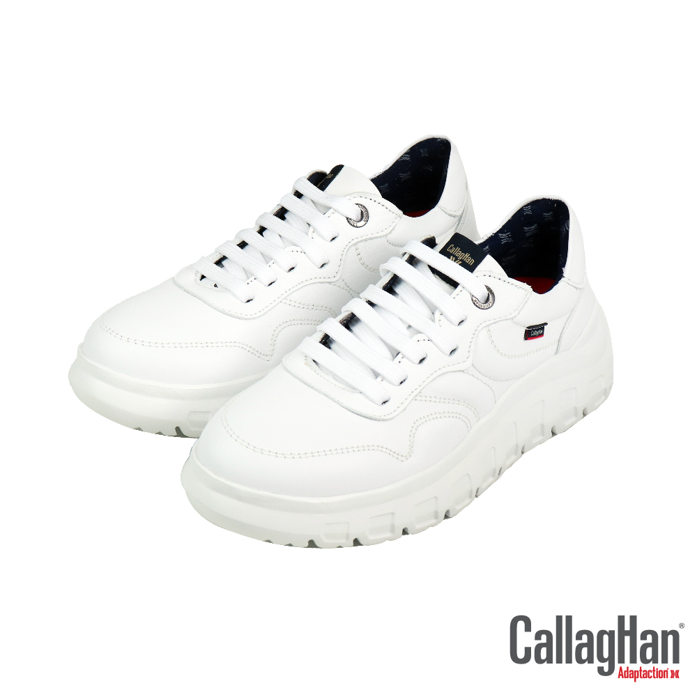 【CALLAGHAN】西班牙原廠科技輕量厚底綁帶休閒鞋 白色(56040-WH)