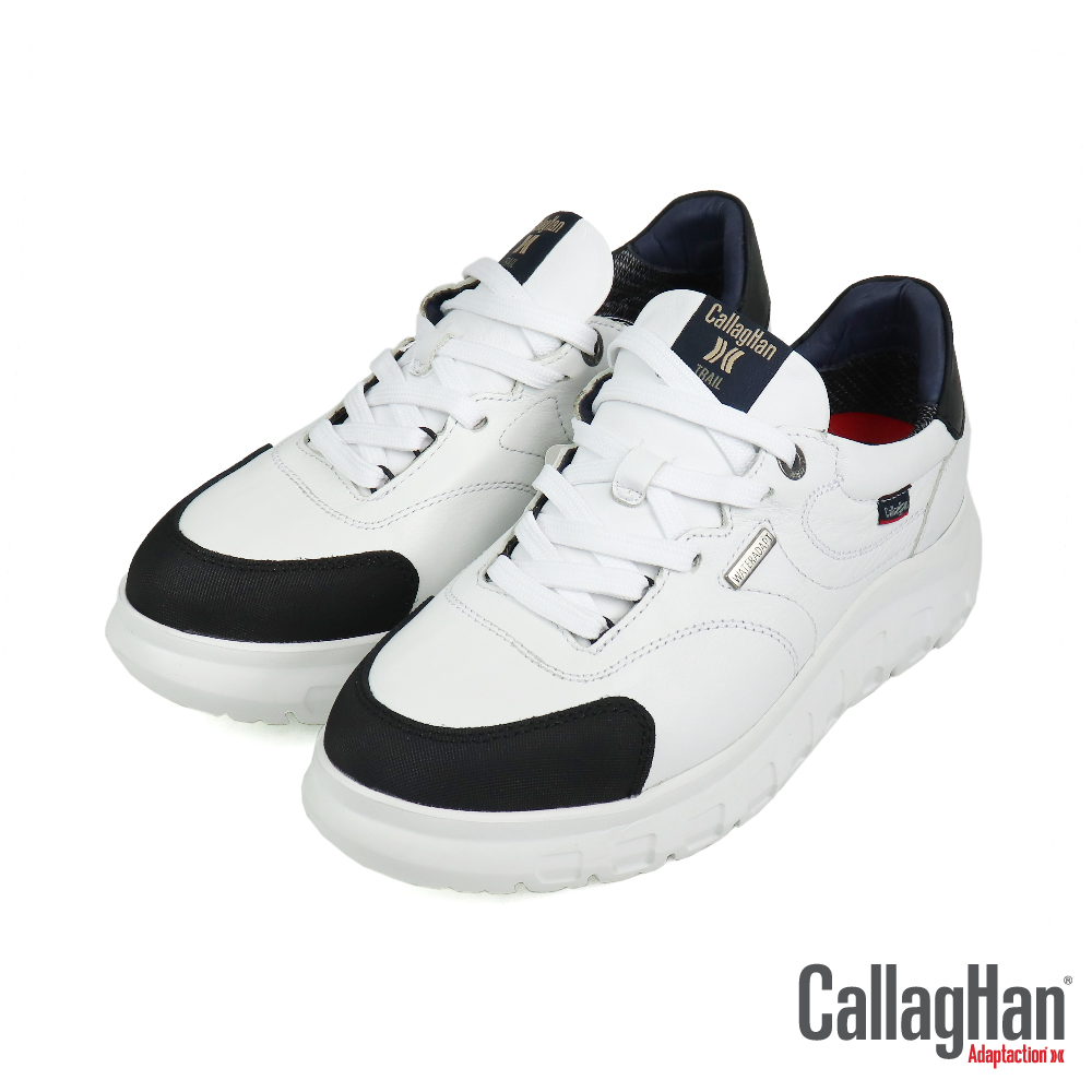 【CALLAGHAN】西班牙機能防水透氣舒適綁帶休閒鞋 白色(56300-WH/BL)
