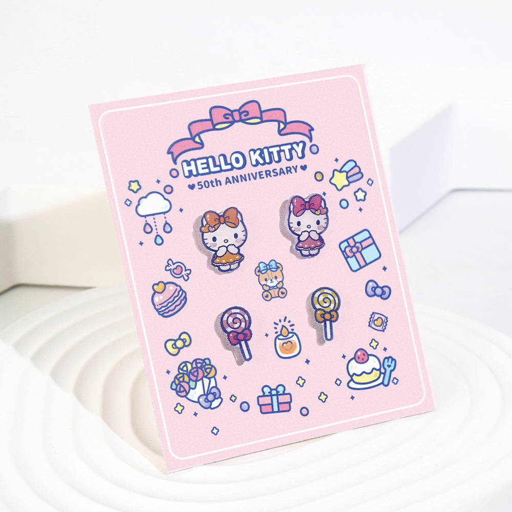 Hello Kitty 50週年-凱蒂貓造型耳環組-甜點款_2