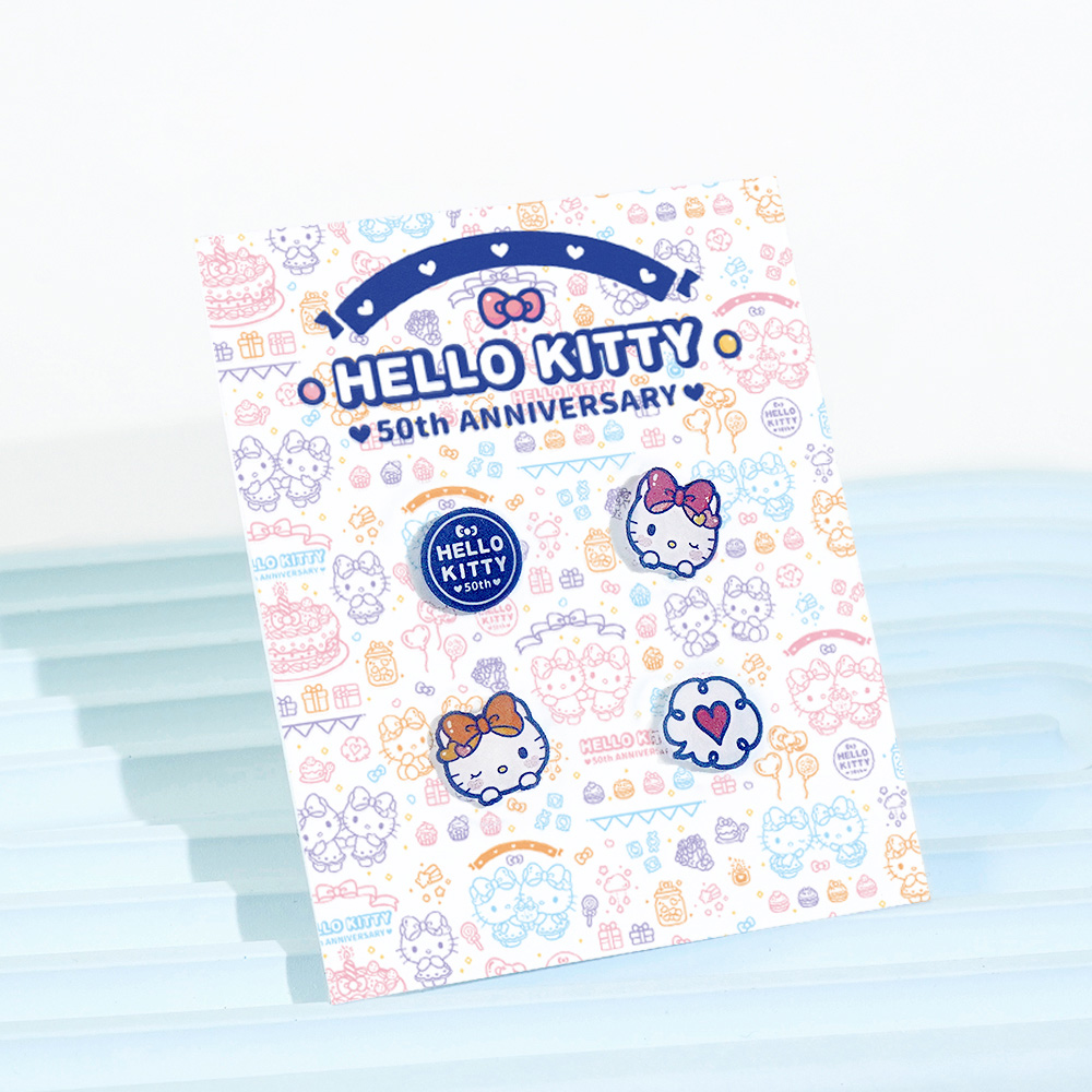 Hello Kitty 50週年-凱蒂貓造型耳環組-經典款_2