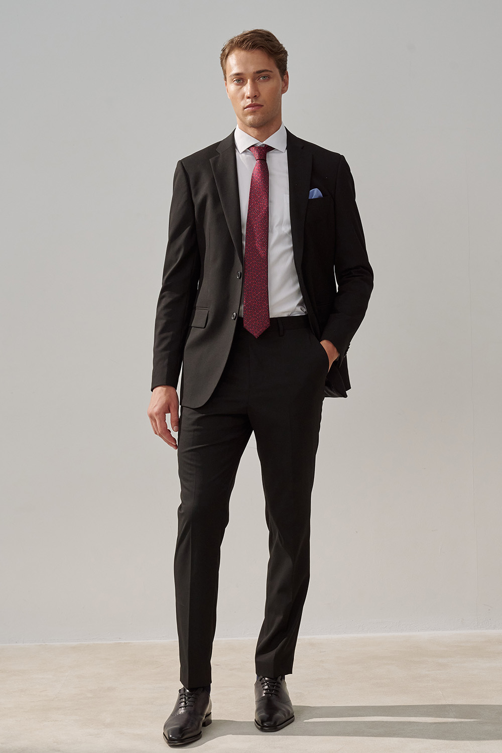 SST&C Black Slim Fit Suit Trousers | 0212312001  (Outlet)_0