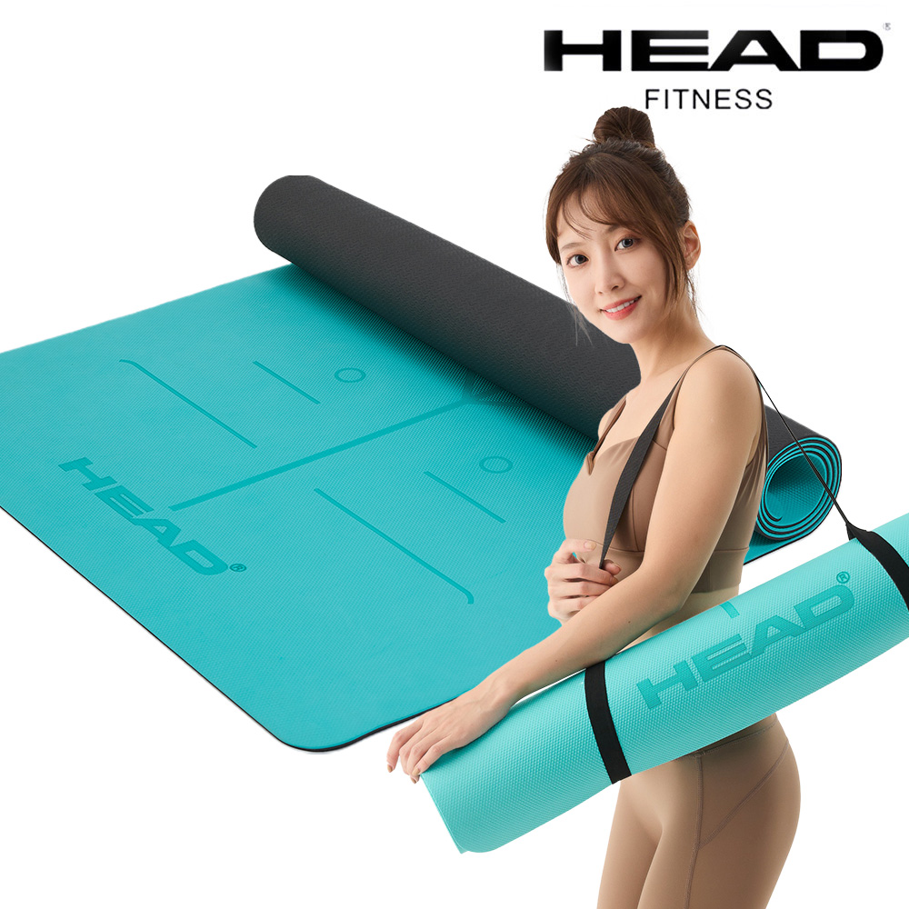 HEAD 環保TPE正位線瑜珈墊/健身墊(湖水綠)-6mm_2