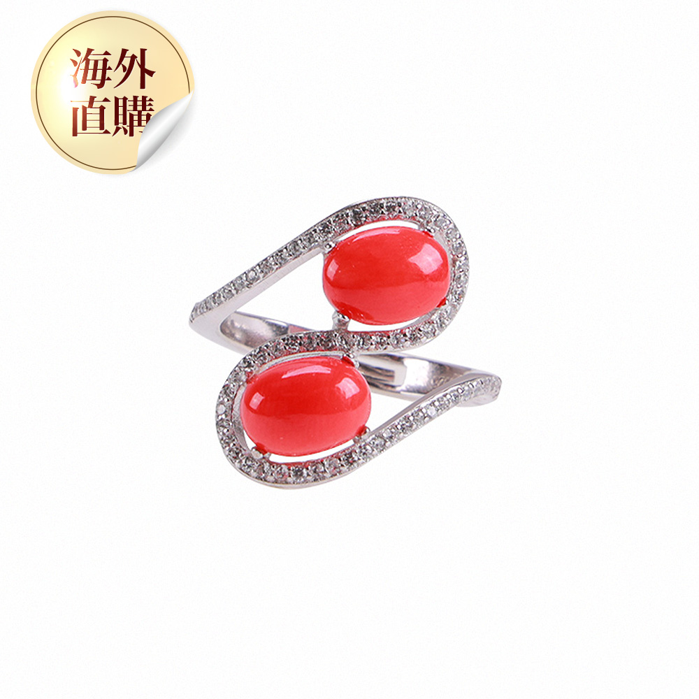 無限發財天然紅珊瑚戒指（限海外直購）Ring_0