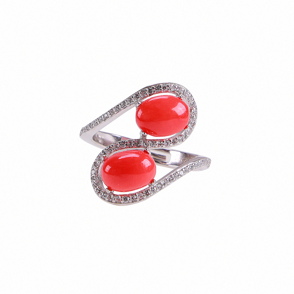 無限發財天然紅珊瑚戒指（限海外直購）Ring_1