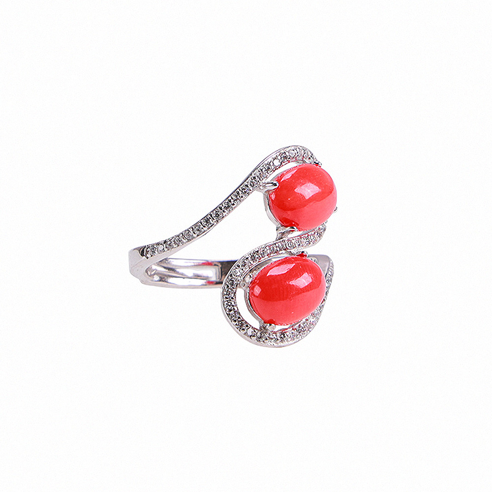無限發財天然紅珊瑚戒指（限海外直購）Ring_2